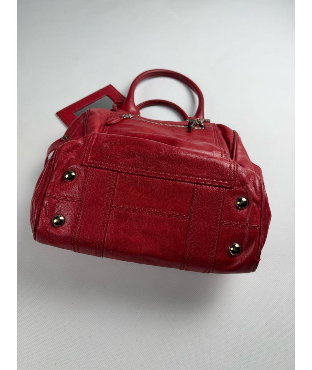 BALENCIAGA Красная кожаная сумка с короткими ручками, фото 2