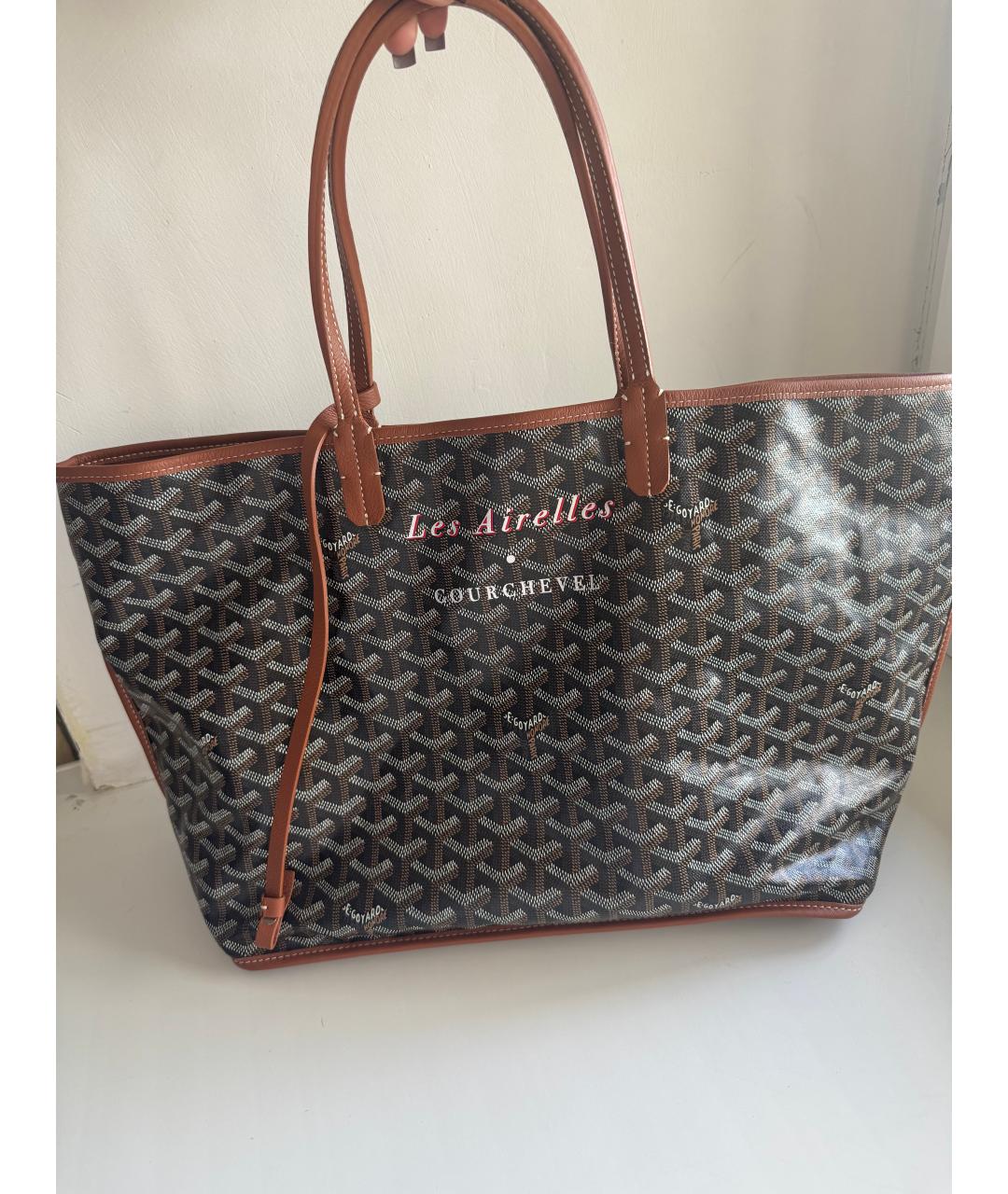 GOYARD Коричневая кожаная сумка тоут, фото 6