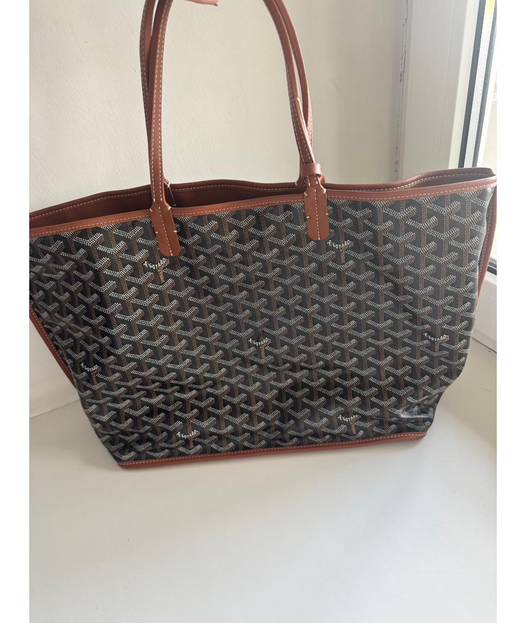 GOYARD Коричневая кожаная сумка тоут, фото 3
