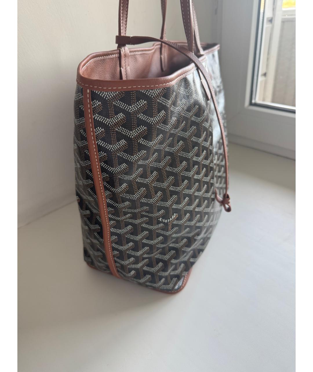 GOYARD Коричневая кожаная сумка тоут, фото 2