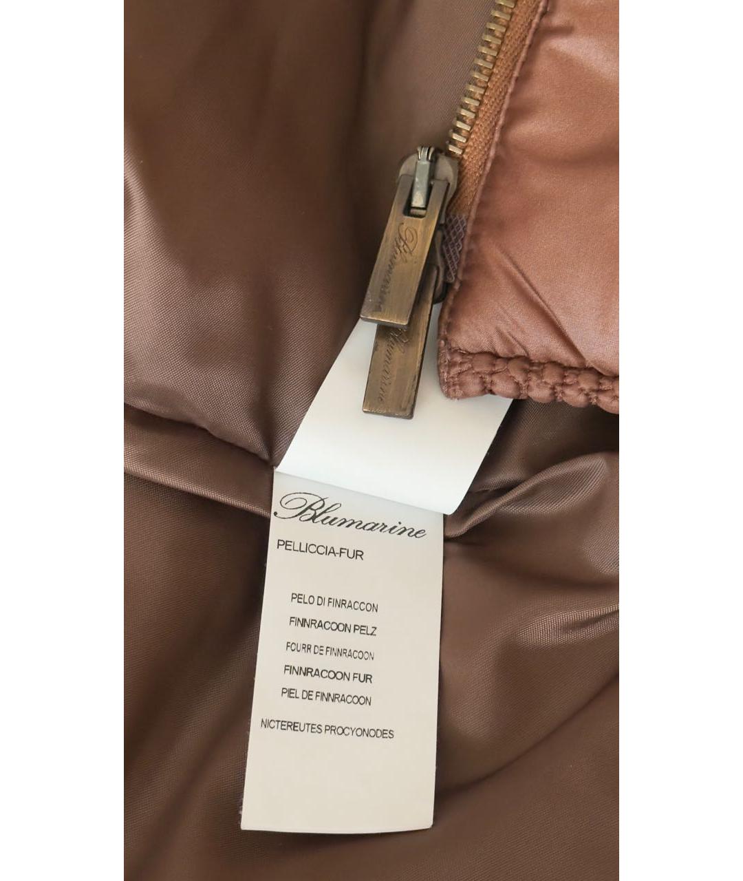BLUMARINE Коричневая полиамидовая куртка, фото 4