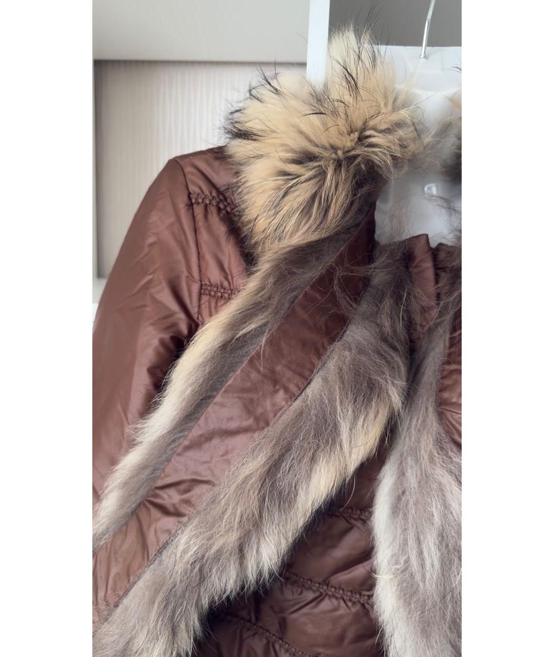 BLUMARINE Коричневая полиамидовая куртка, фото 7