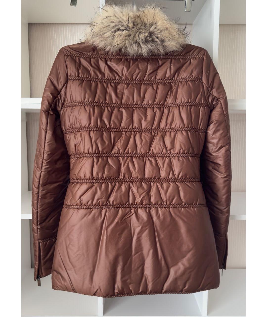 BLUMARINE Коричневая полиамидовая куртка, фото 8