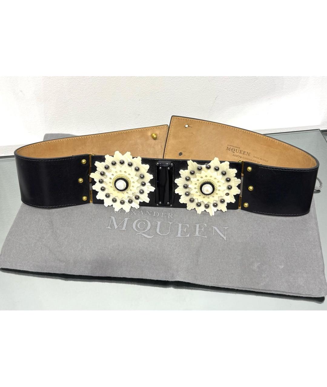 ALEXANDER MCQUEEN Черный кожаный ремень, фото 8