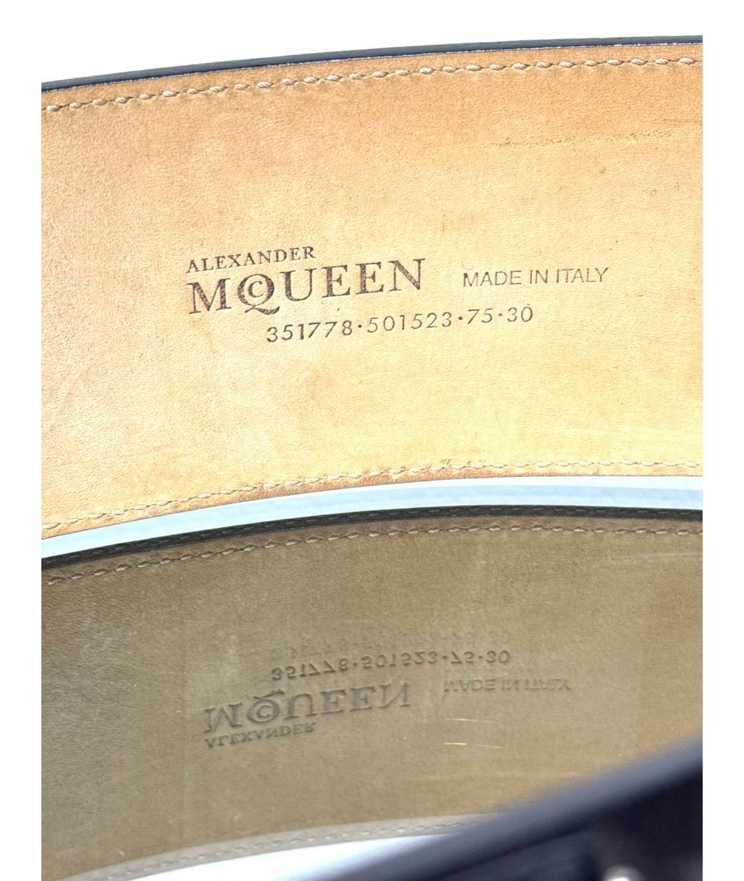 ALEXANDER MCQUEEN Черный кожаный ремень, фото 3
