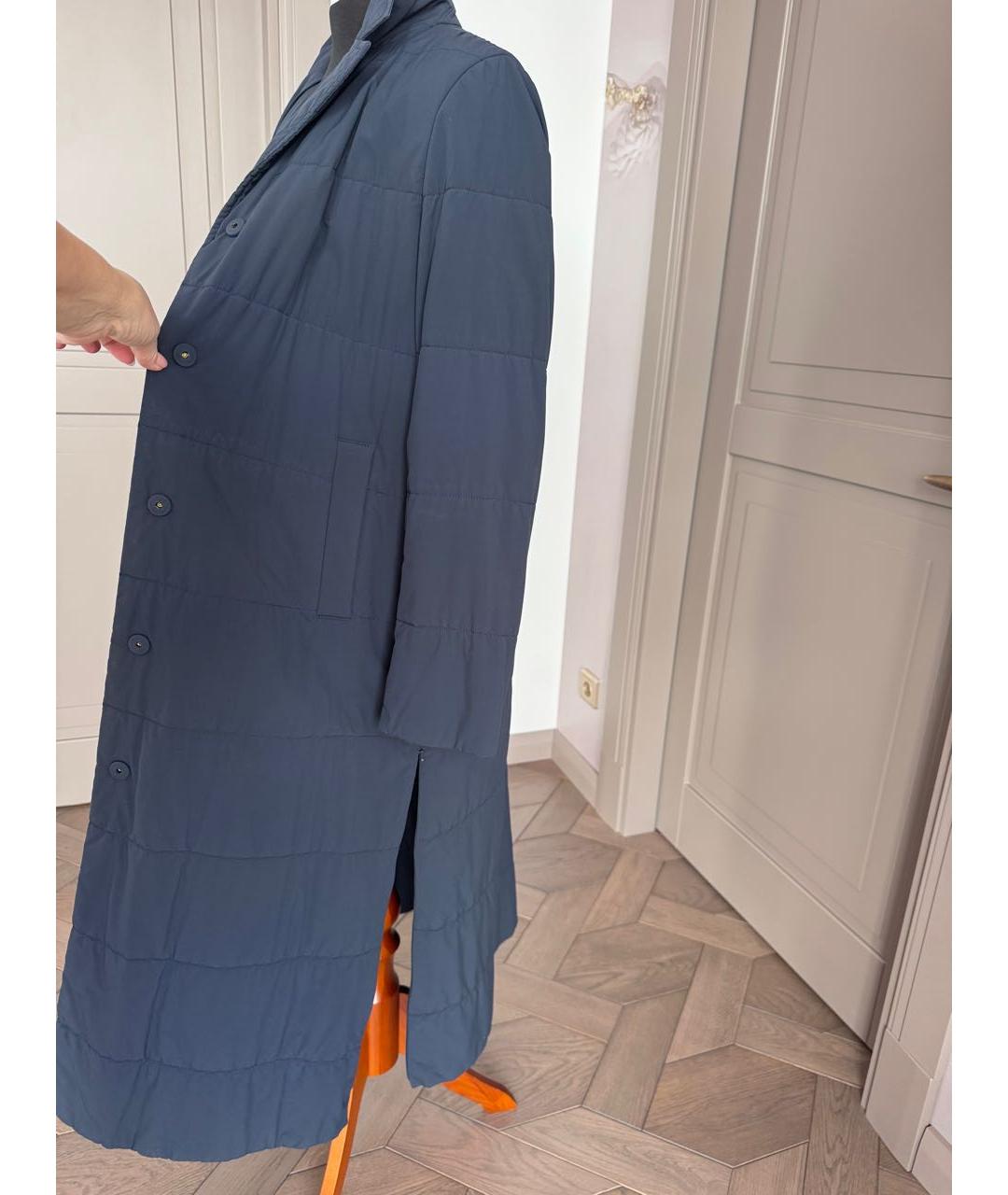 'S MAX MARA Темно-синее полиамидовое пальто, фото 5