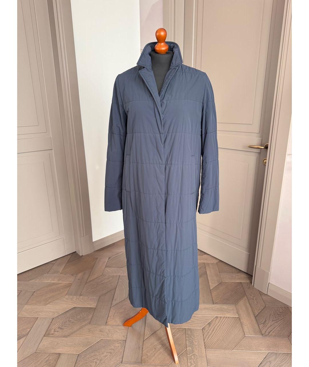 'S MAX MARA Темно-синее полиамидовое пальто, фото 7