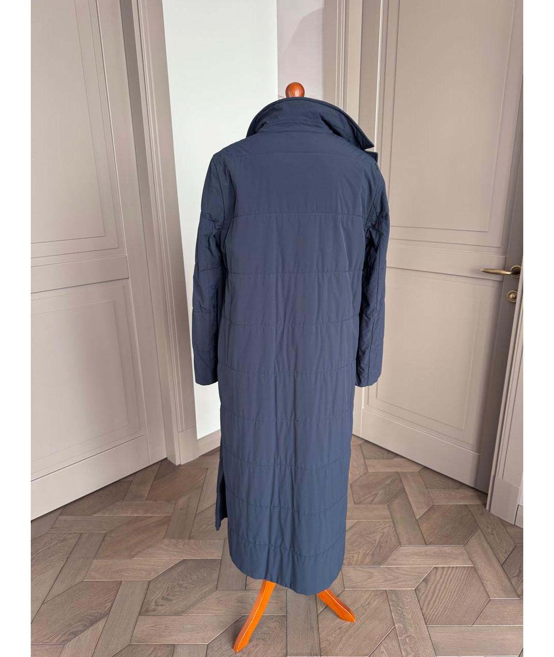 'S MAX MARA Темно-синее полиамидовое пальто, фото 2
