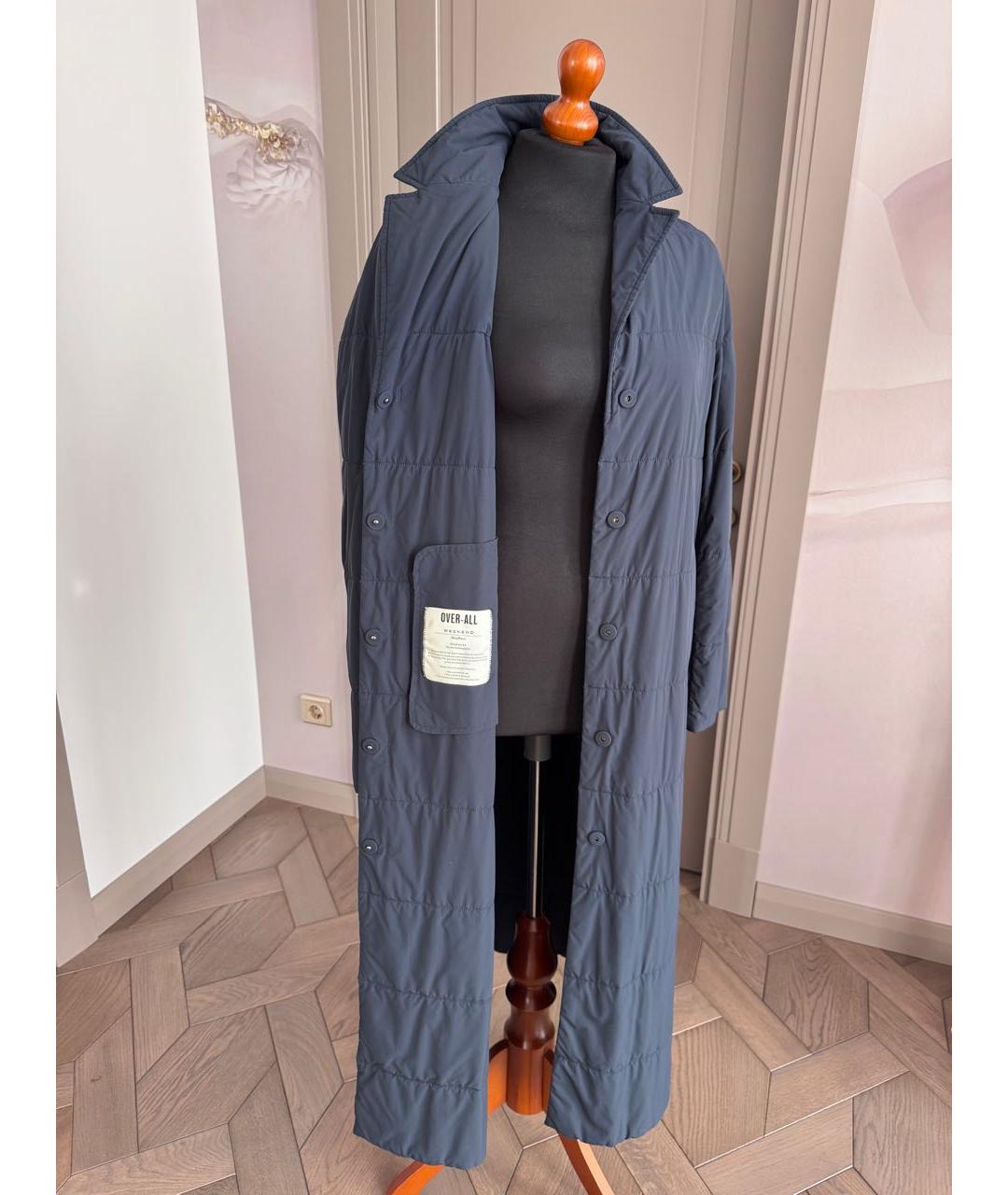 'S MAX MARA Темно-синее полиамидовое пальто, фото 4