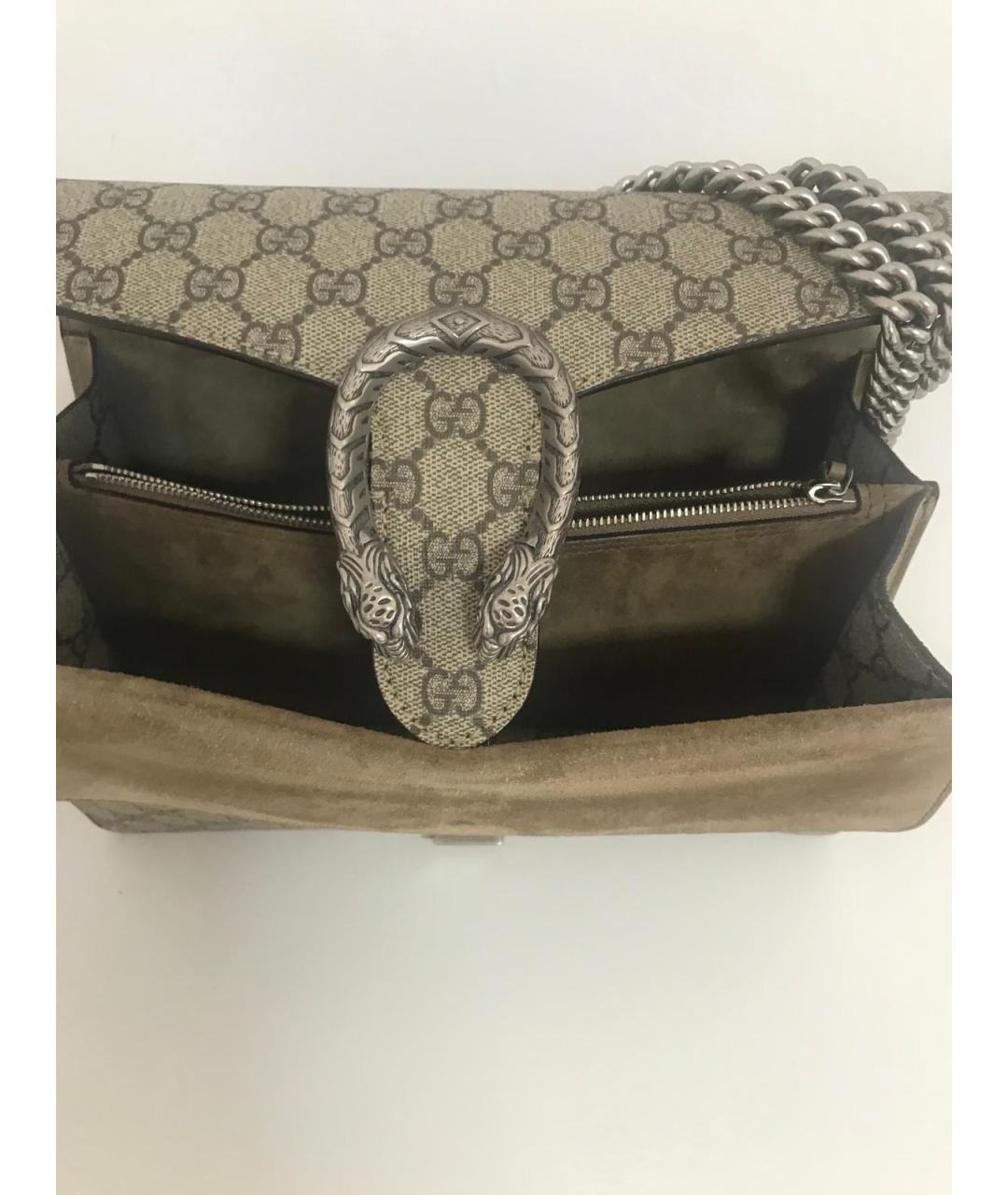 GUCCI Бежевая замшевая сумка через плечо, фото 5