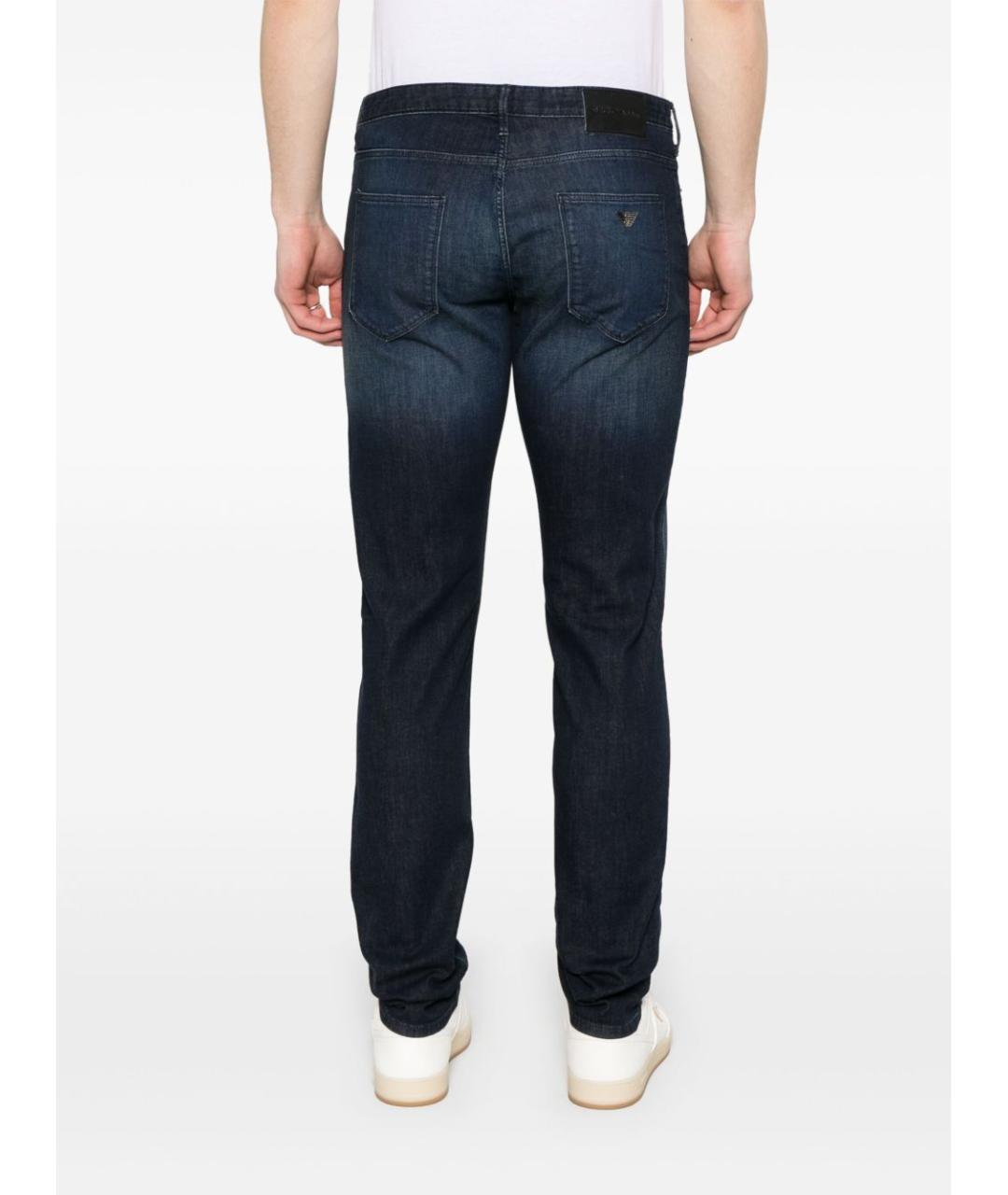 EMPORIO ARMANI Синие хлопко-эластановые прямые джинсы, фото 5