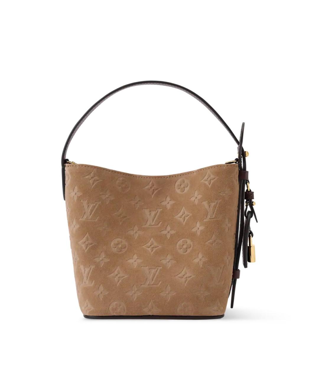 LOUIS VUITTON Бежевая замшевая сумка через плечо, фото 5