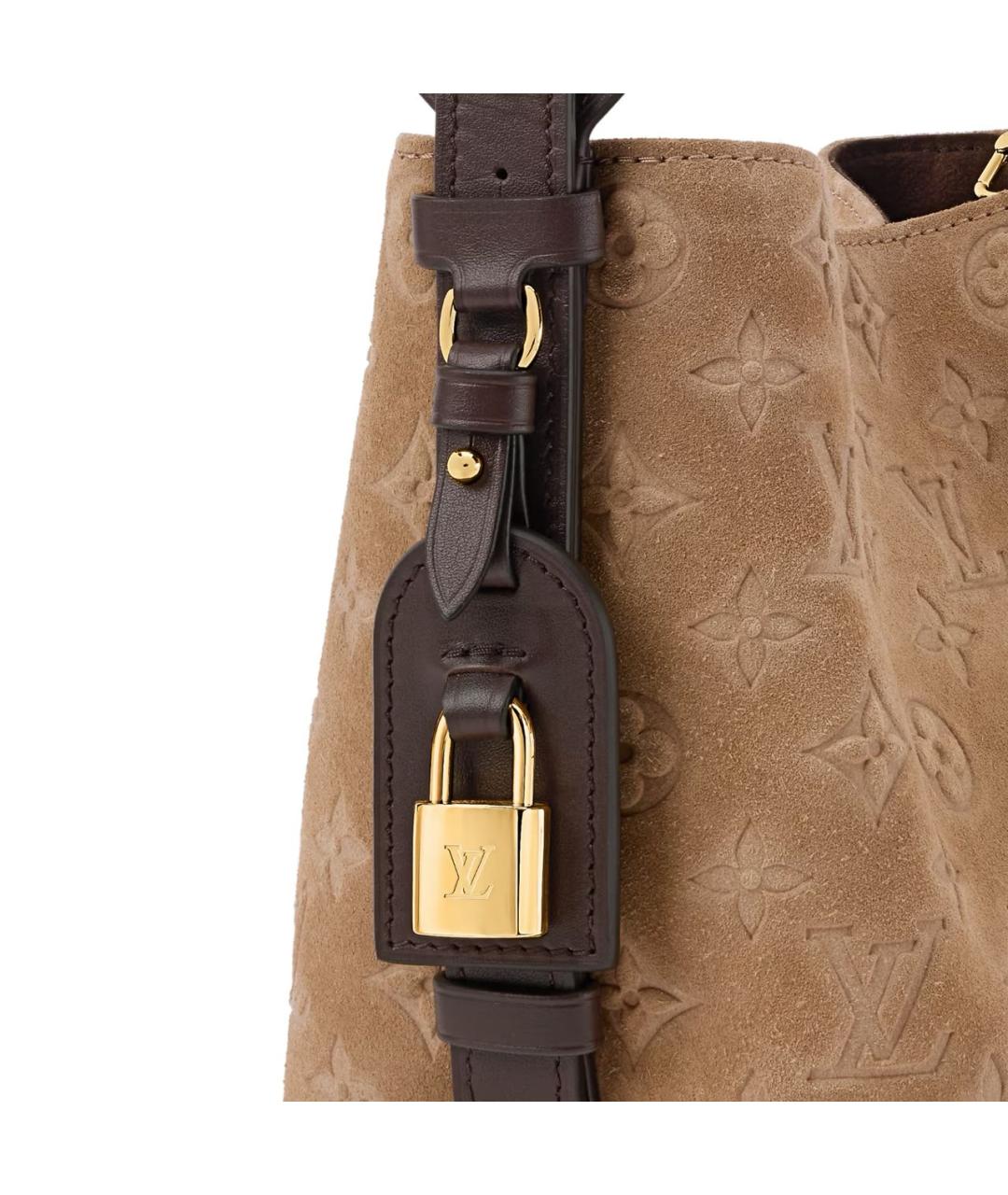 LOUIS VUITTON Бежевая замшевая сумка через плечо, фото 2