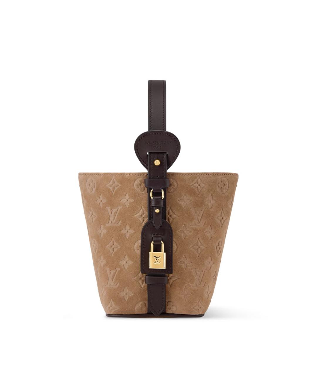 LOUIS VUITTON Бежевая замшевая сумка через плечо, фото 6