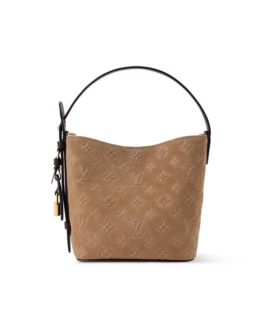LOUIS VUITTON Бежевая замшевая сумка через плечо, фото 8
