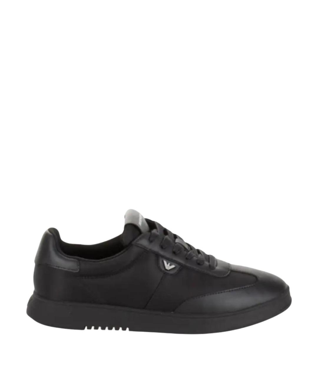 EMPORIO ARMANI Черные низкие кроссовки / кеды, фото 1