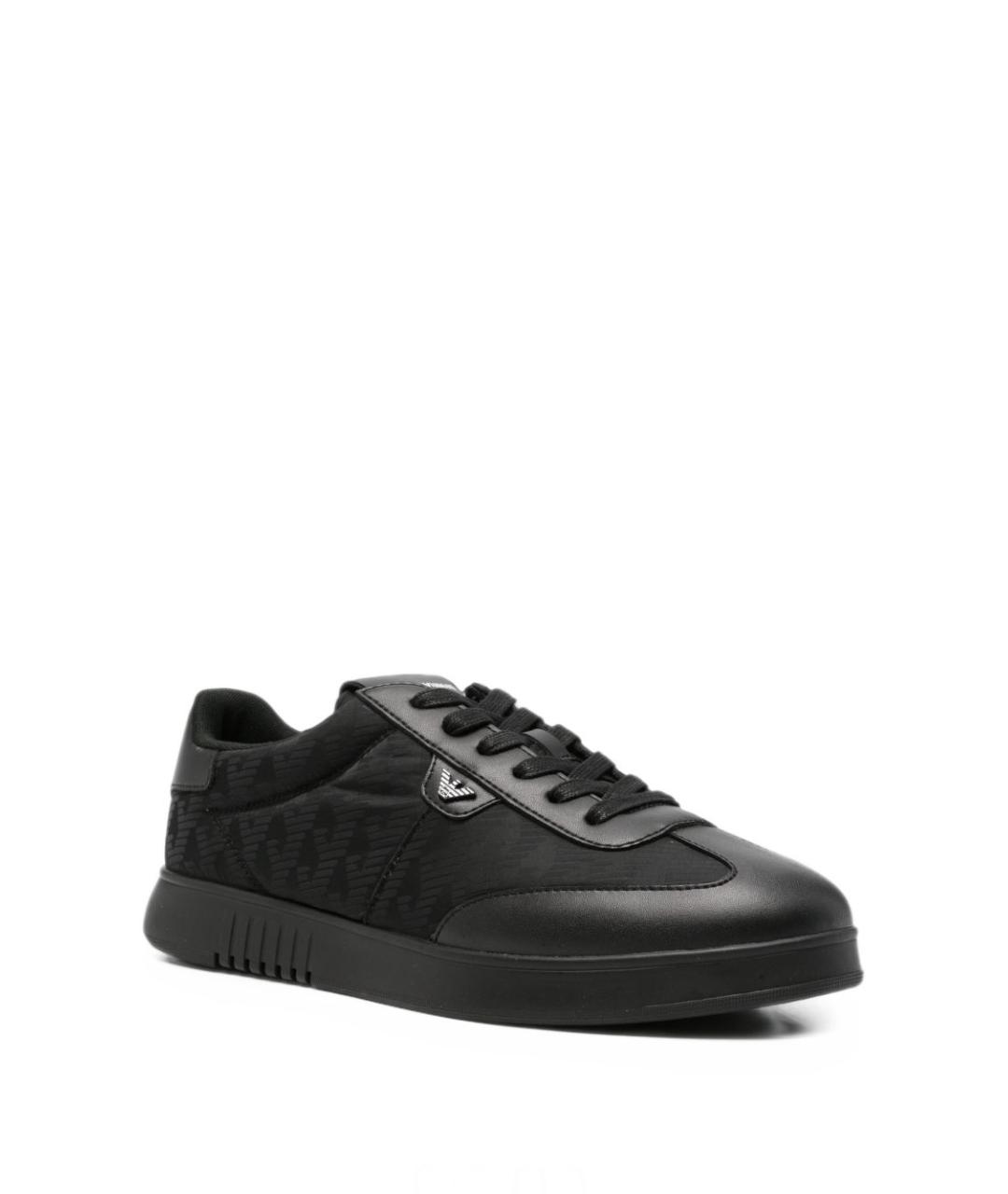 EMPORIO ARMANI Черные низкие кроссовки / кеды, фото 2