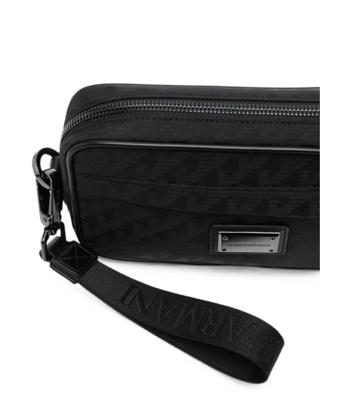 EMPORIO ARMANI Черная синтетическая барсетка, фото 3