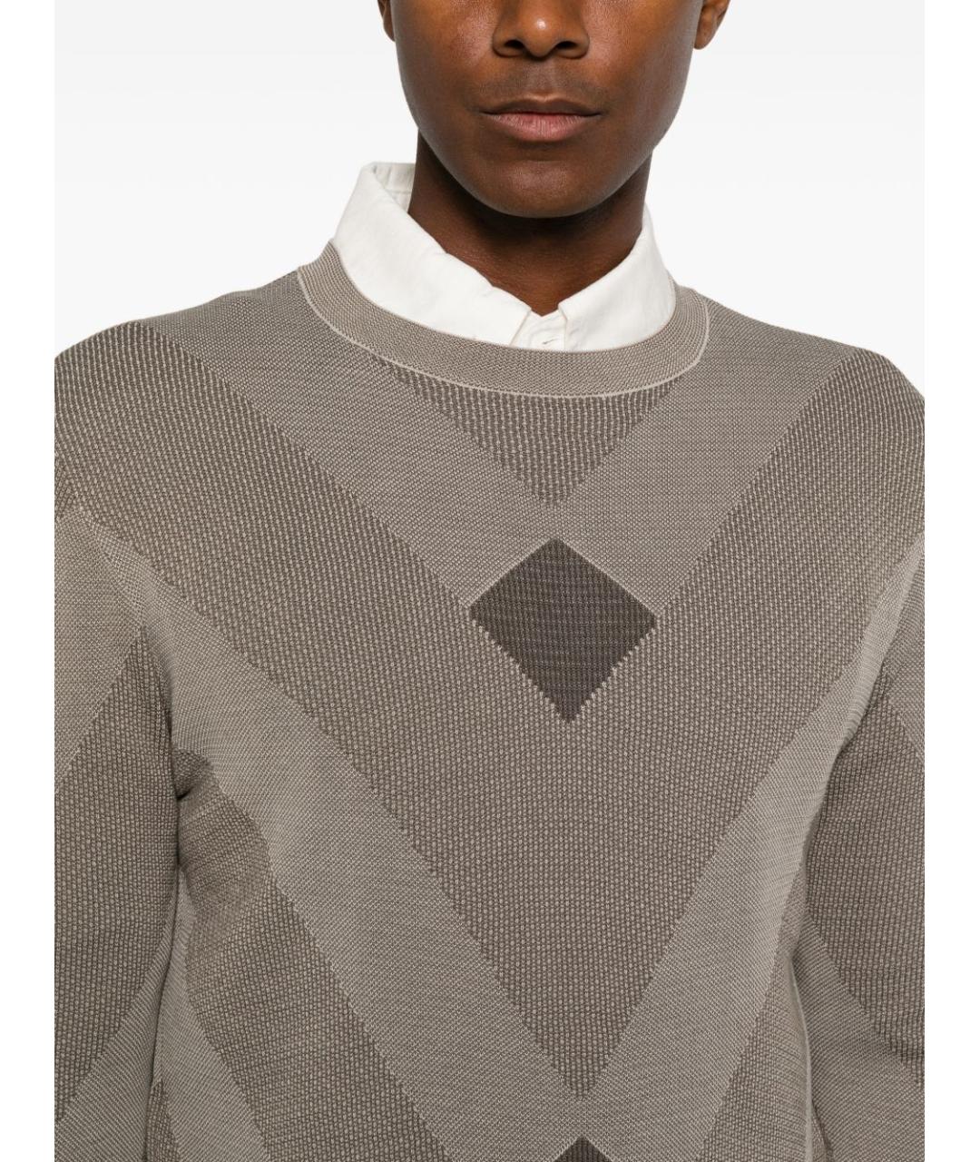 EMPORIO ARMANI Коричневый хлопковый джемпер / свитер, фото 4