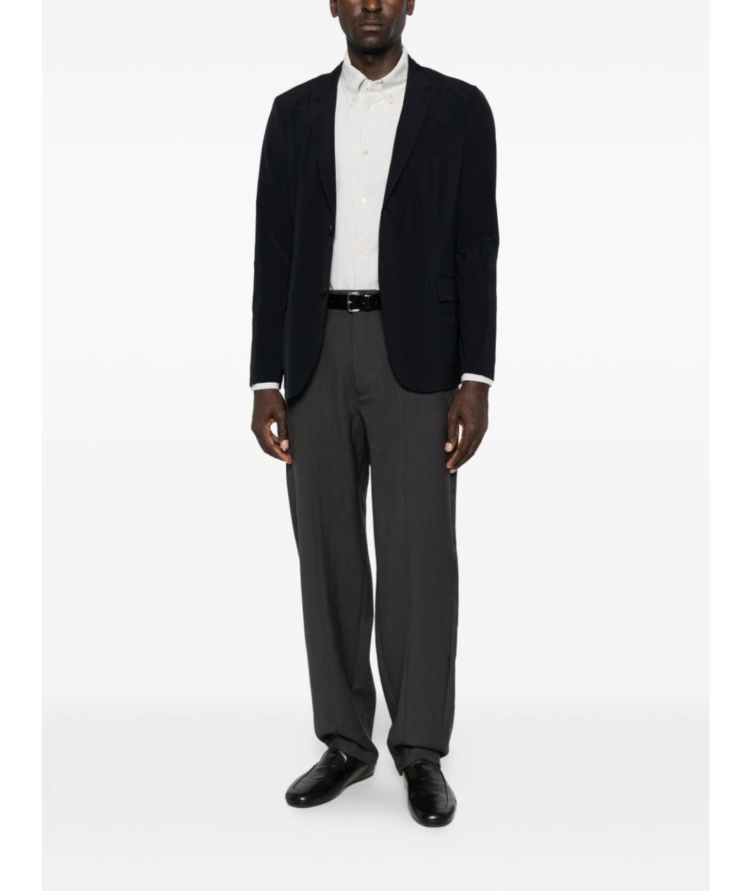 EMPORIO ARMANI Серые шерстяные повседневные брюки, фото 5