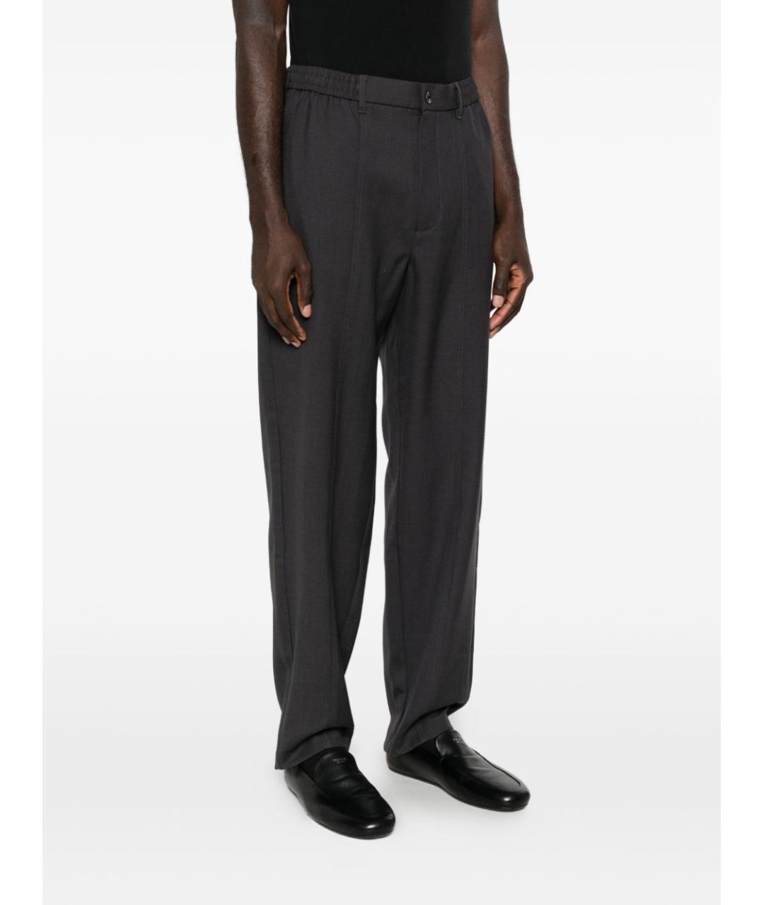 EMPORIO ARMANI Серые шерстяные повседневные брюки, фото 2