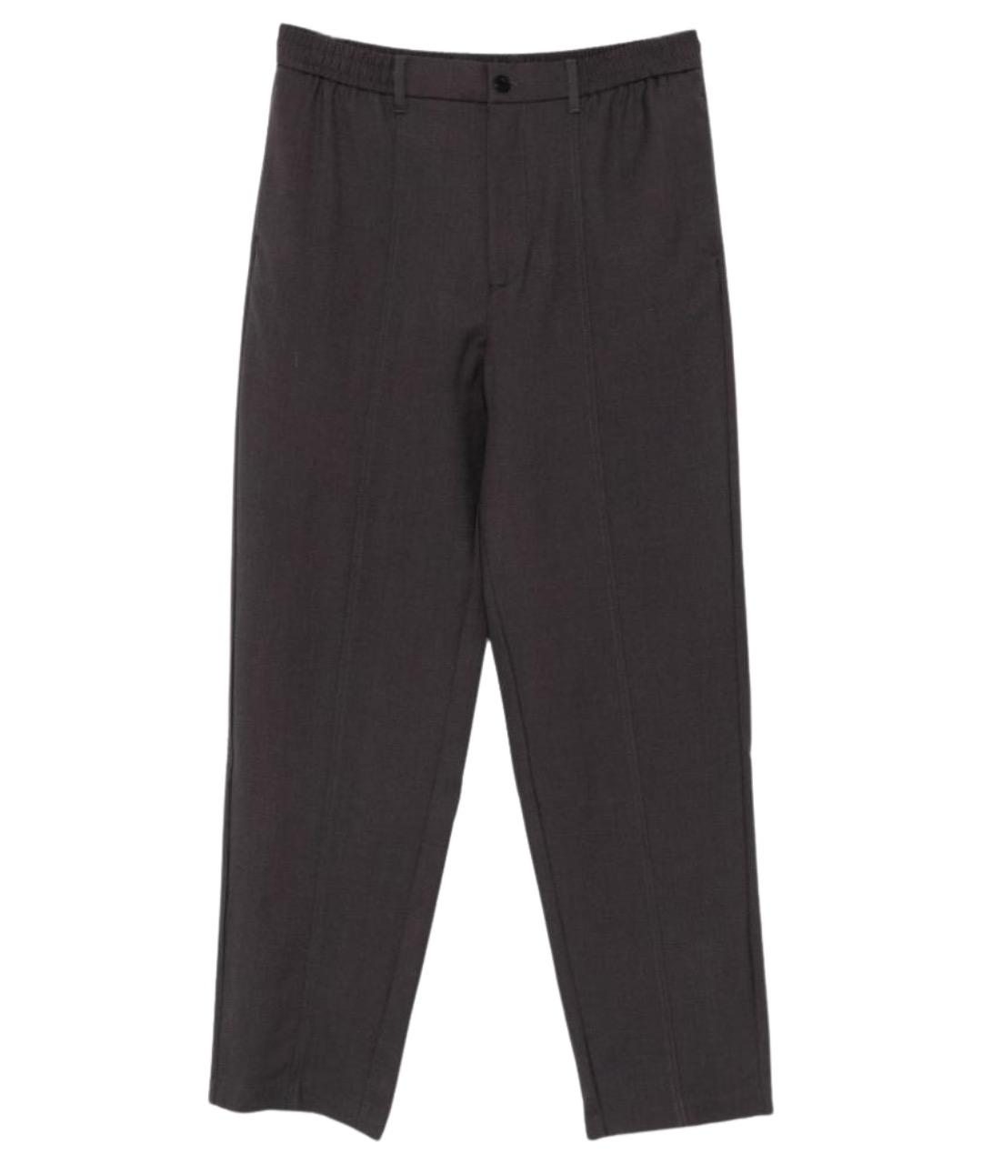 EMPORIO ARMANI Серые шерстяные повседневные брюки, фото 1