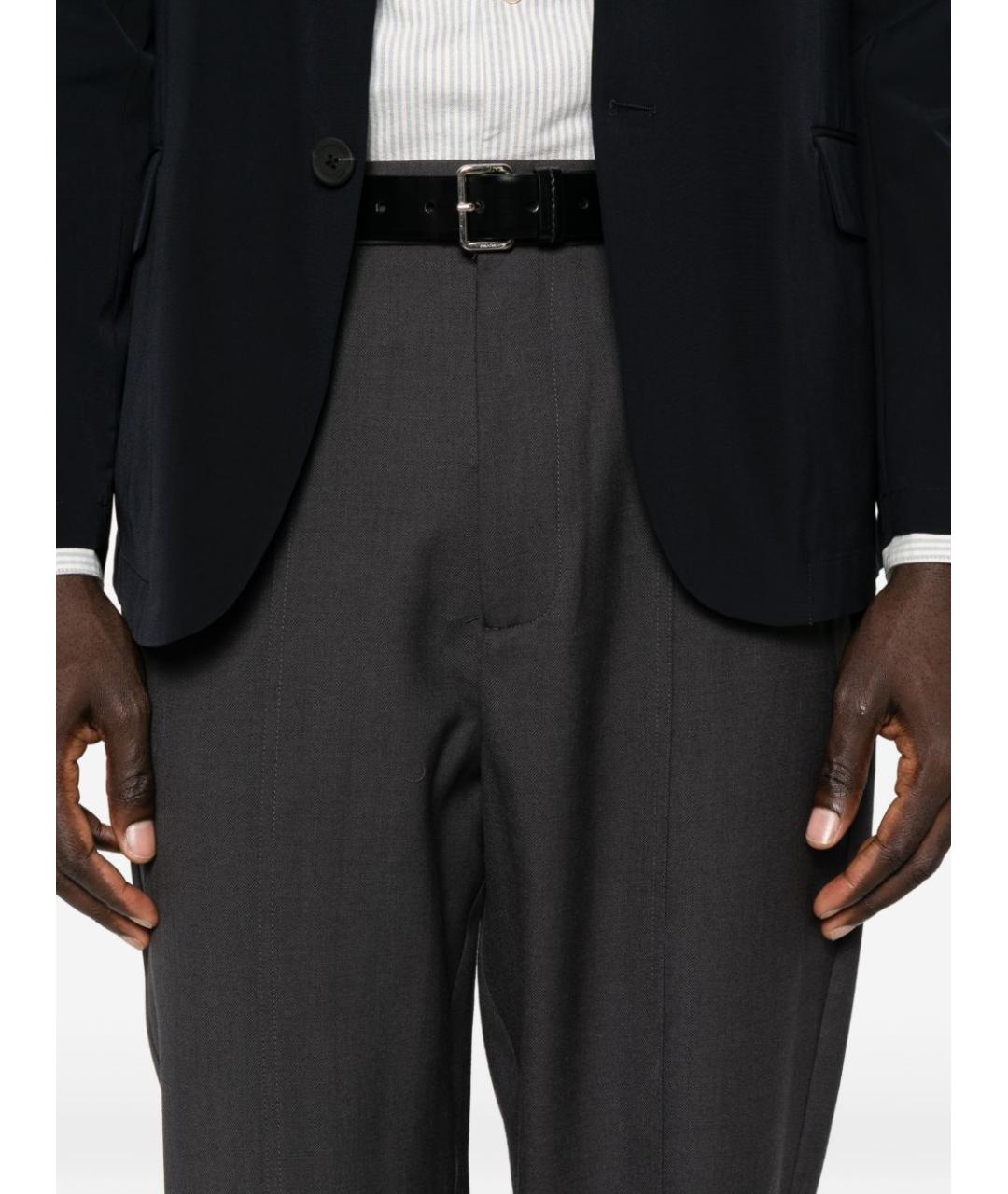 EMPORIO ARMANI Серые шерстяные повседневные брюки, фото 3