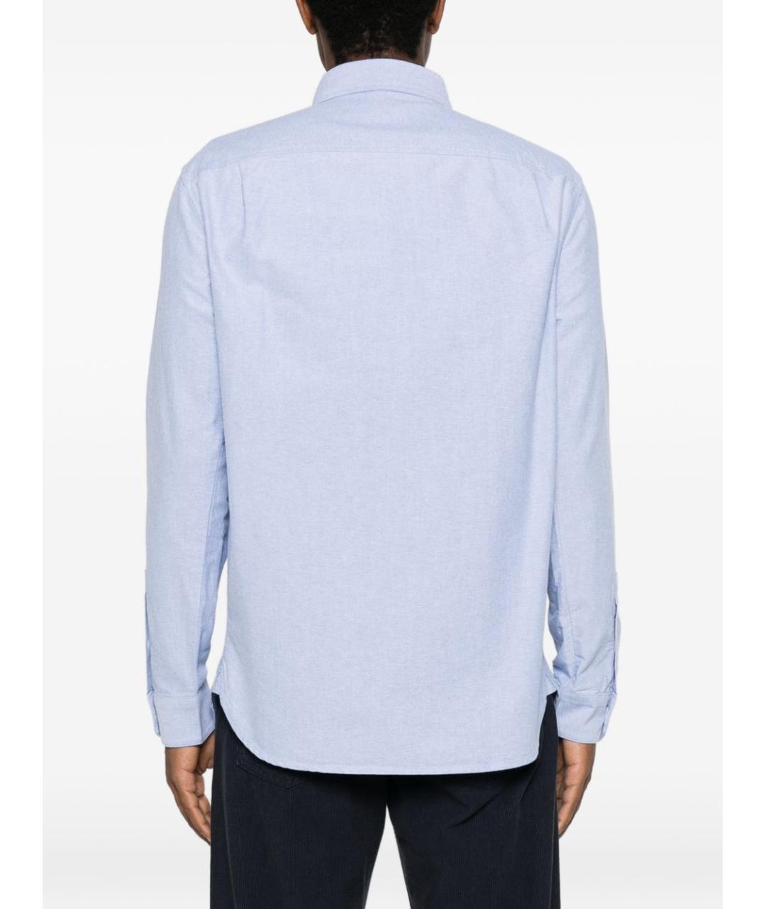 EMPORIO ARMANI Синяя хлопковая классическая рубашка, фото 2
