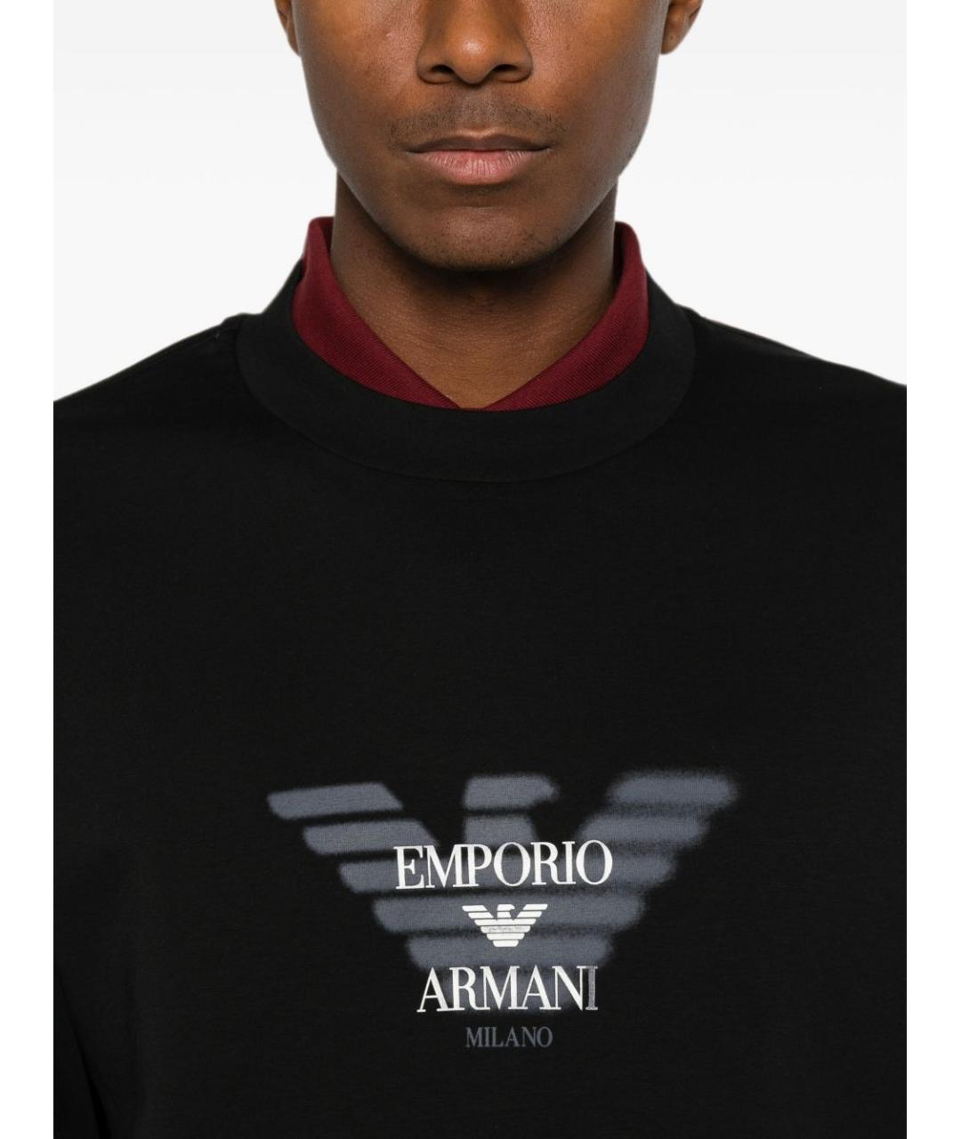EMPORIO ARMANI Черный полиэстеровый джемпер / свитер, фото 2