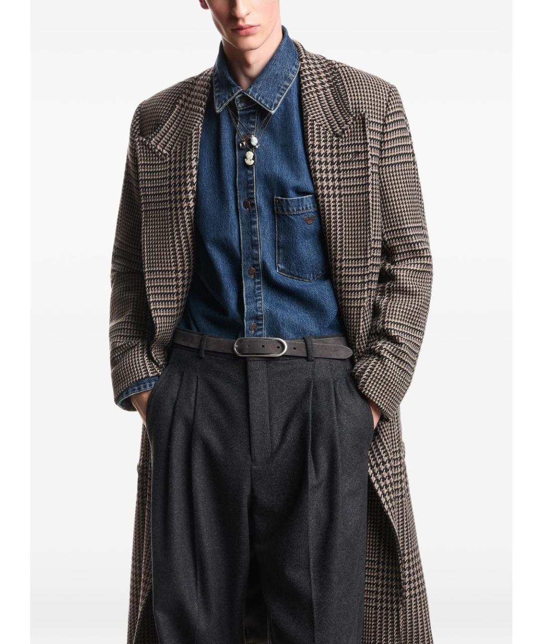 EMPORIO ARMANI Серое пальто, фото 2