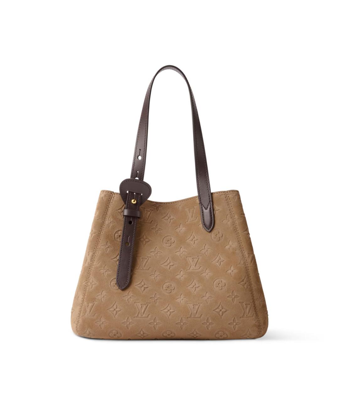 LOUIS VUITTON Бежевая замшевая сумка через плечо, фото 4