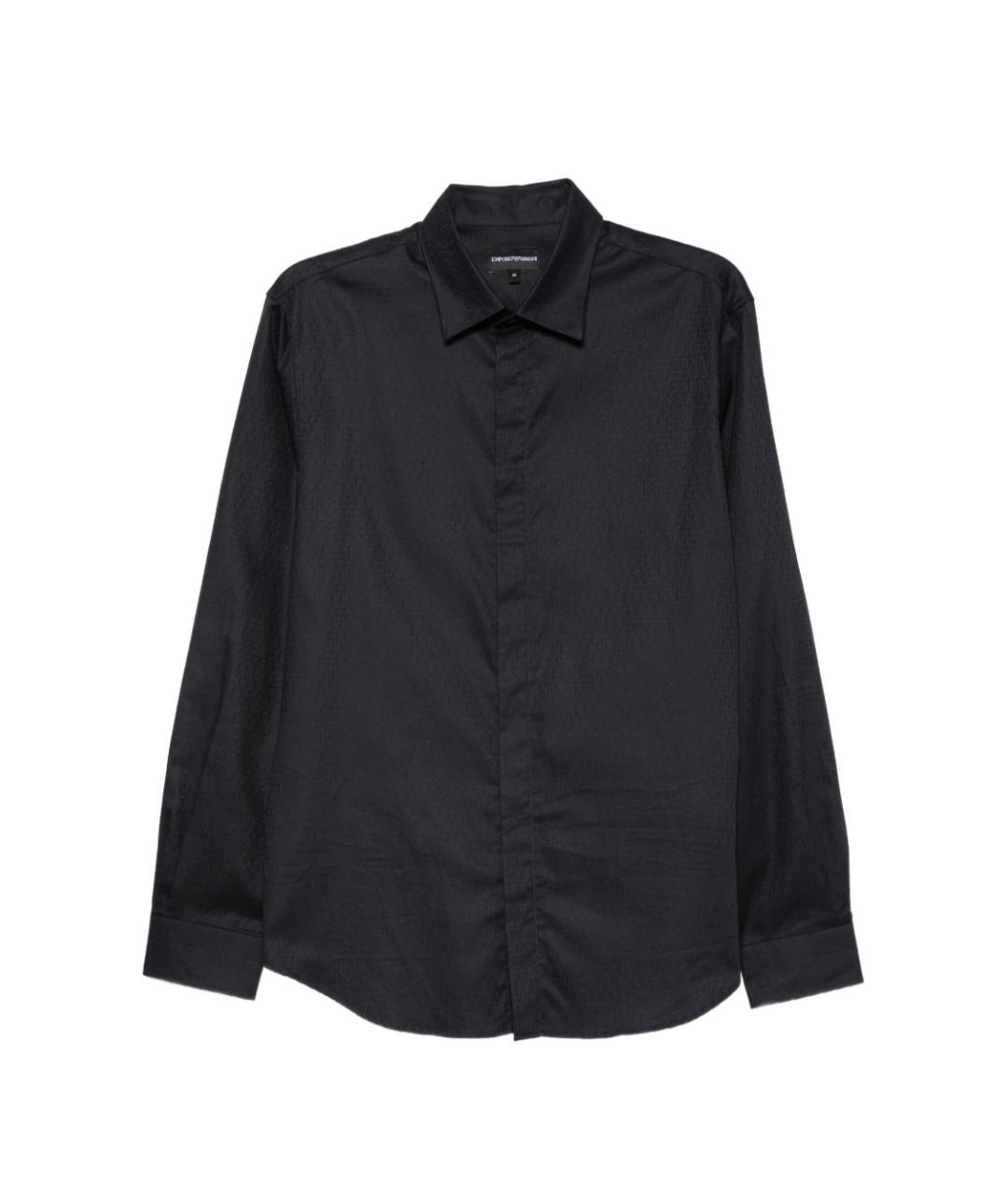 EMPORIO ARMANI Синяя хлопковая классическая рубашка, фото 1