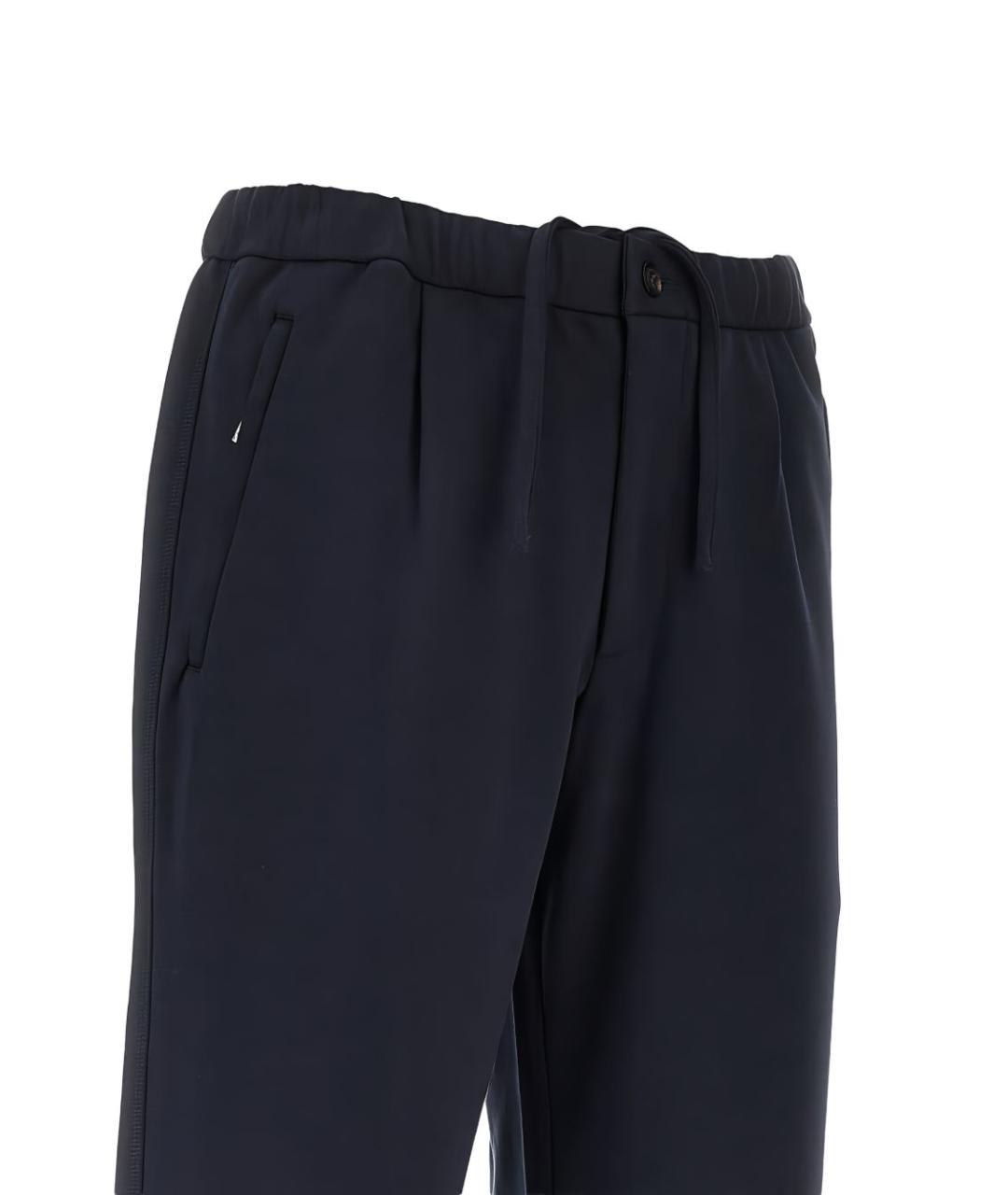 EMPORIO ARMANI Синие шерстяные повседневные брюки, фото 2