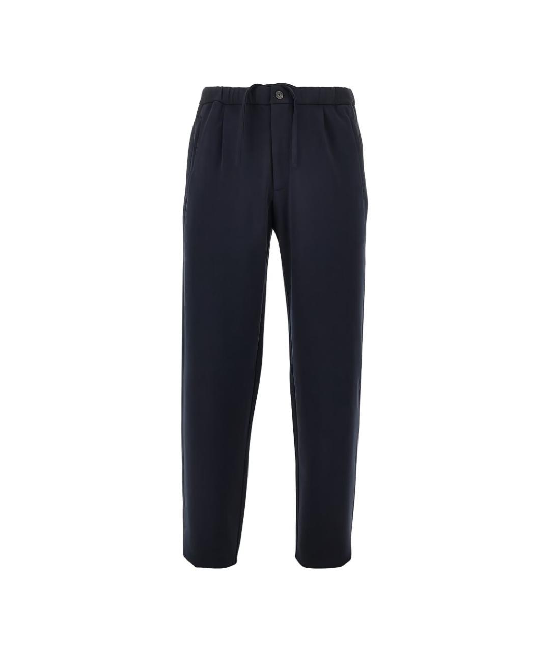 EMPORIO ARMANI Синие шерстяные повседневные брюки, фото 1