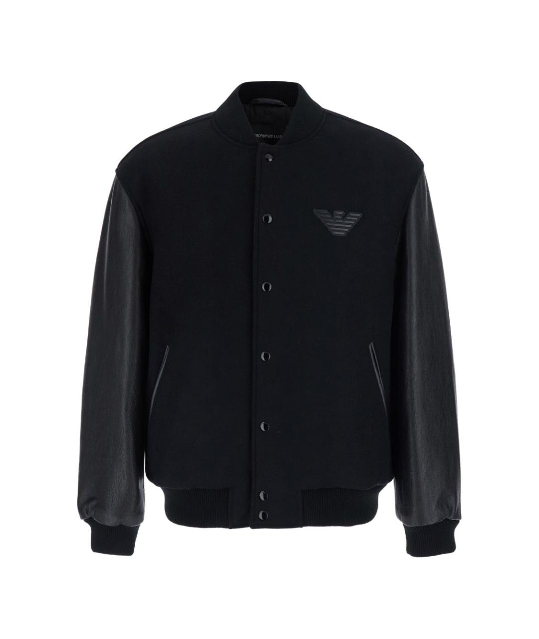 EMPORIO ARMANI Черная кожаная куртка, фото 1