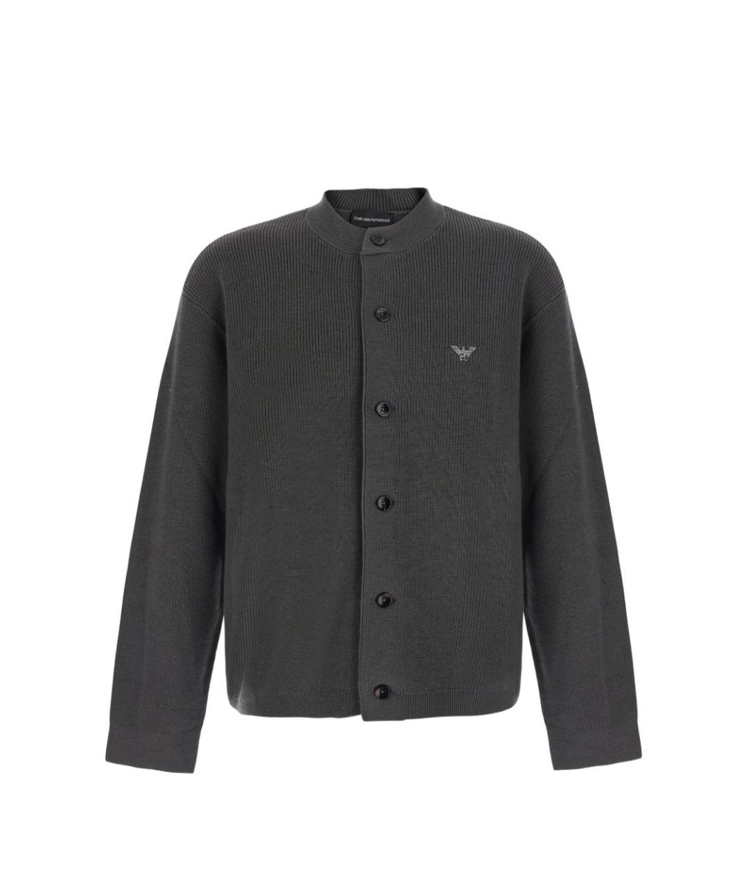 EMPORIO ARMANI Серый хлопковый джемпер / свитер, фото 1