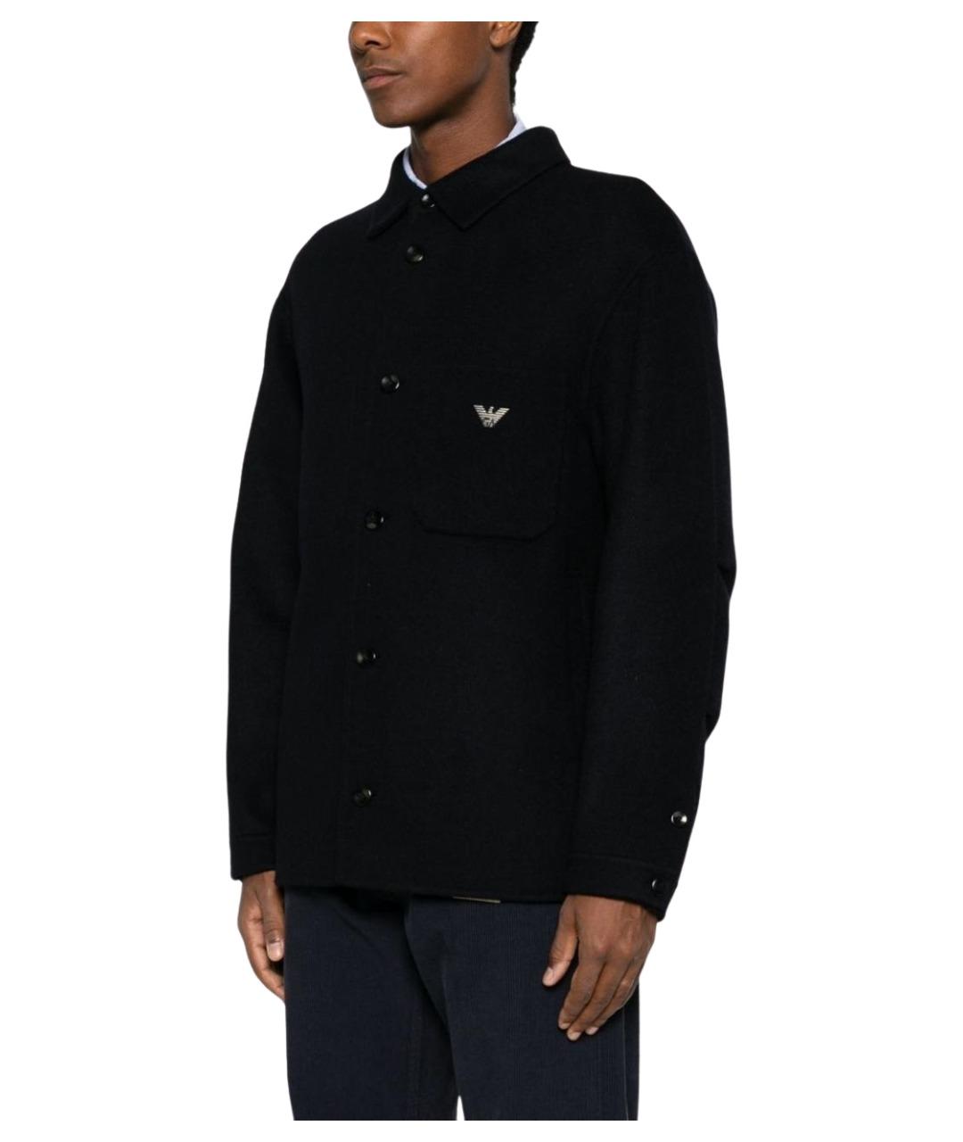 EMPORIO ARMANI Темно-синяя шерстяная куртка, фото 1