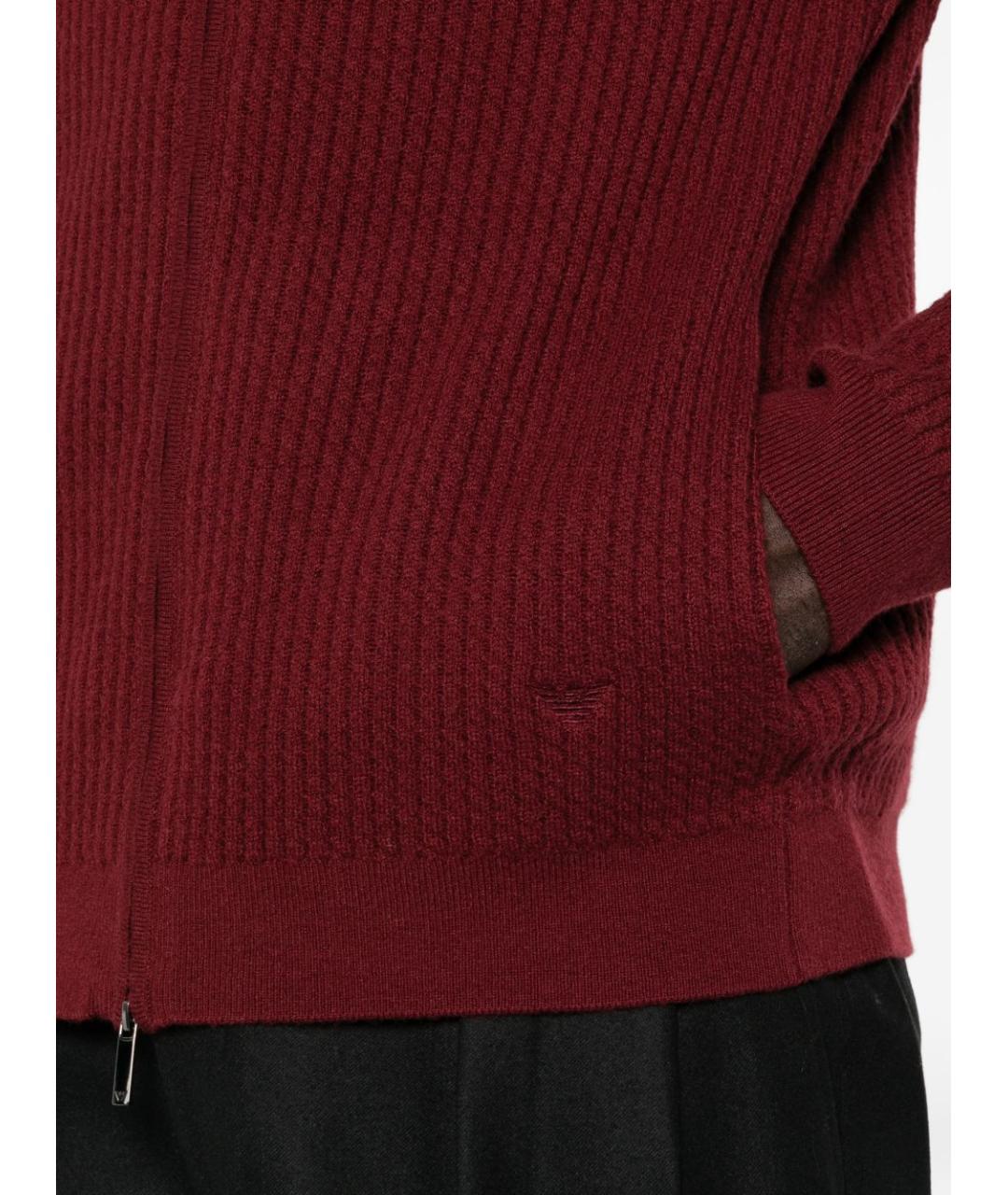 EMPORIO ARMANI Бордовый кашемировый джемпер / свитер, фото 2