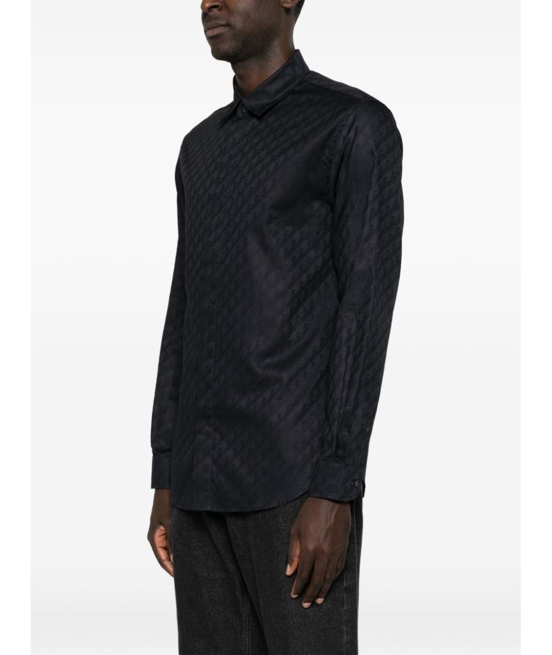 EMPORIO ARMANI Синяя хлопковая классическая рубашка, фото 3