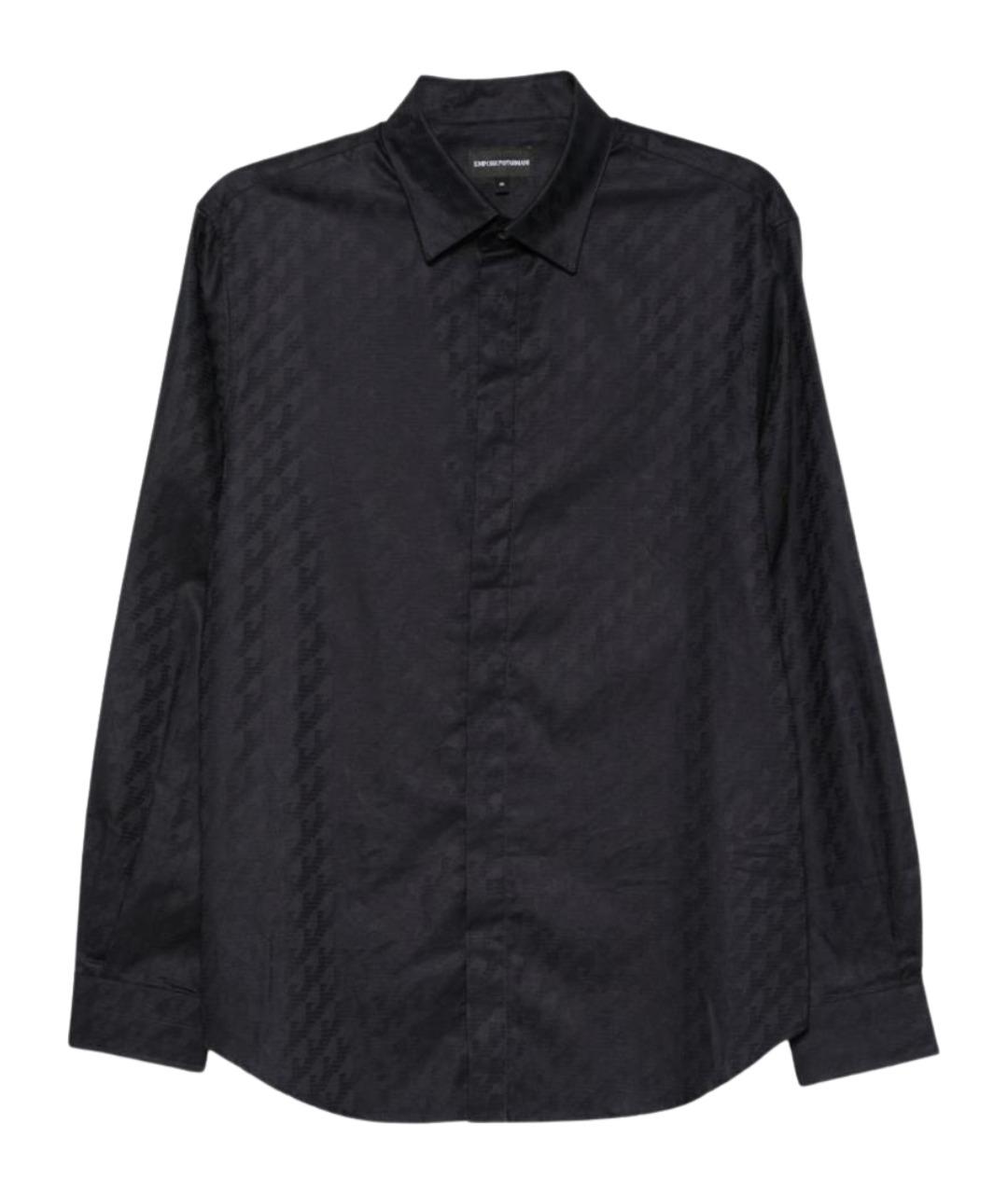 EMPORIO ARMANI Синяя хлопковая классическая рубашка, фото 1