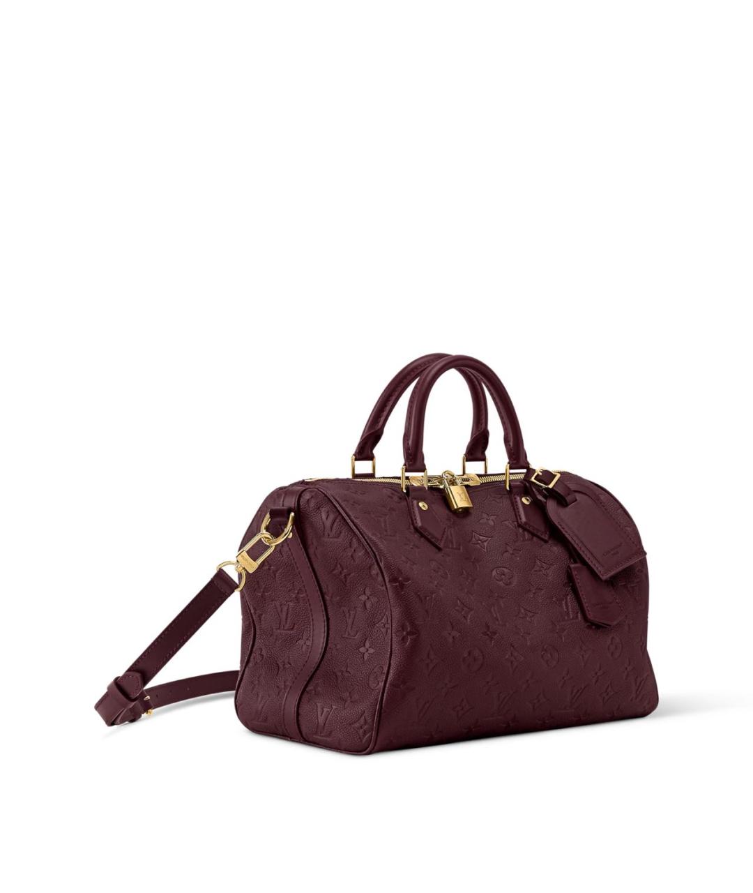 LOUIS VUITTON Бордовая кожаная сумка через плечо, фото 3
