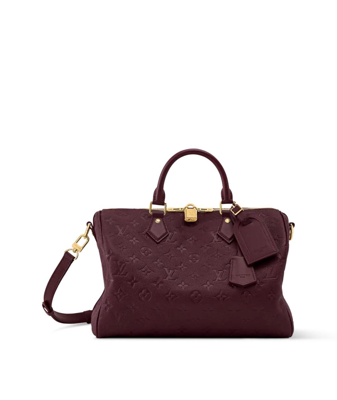 LOUIS VUITTON Бордовая кожаная сумка через плечо, фото 6