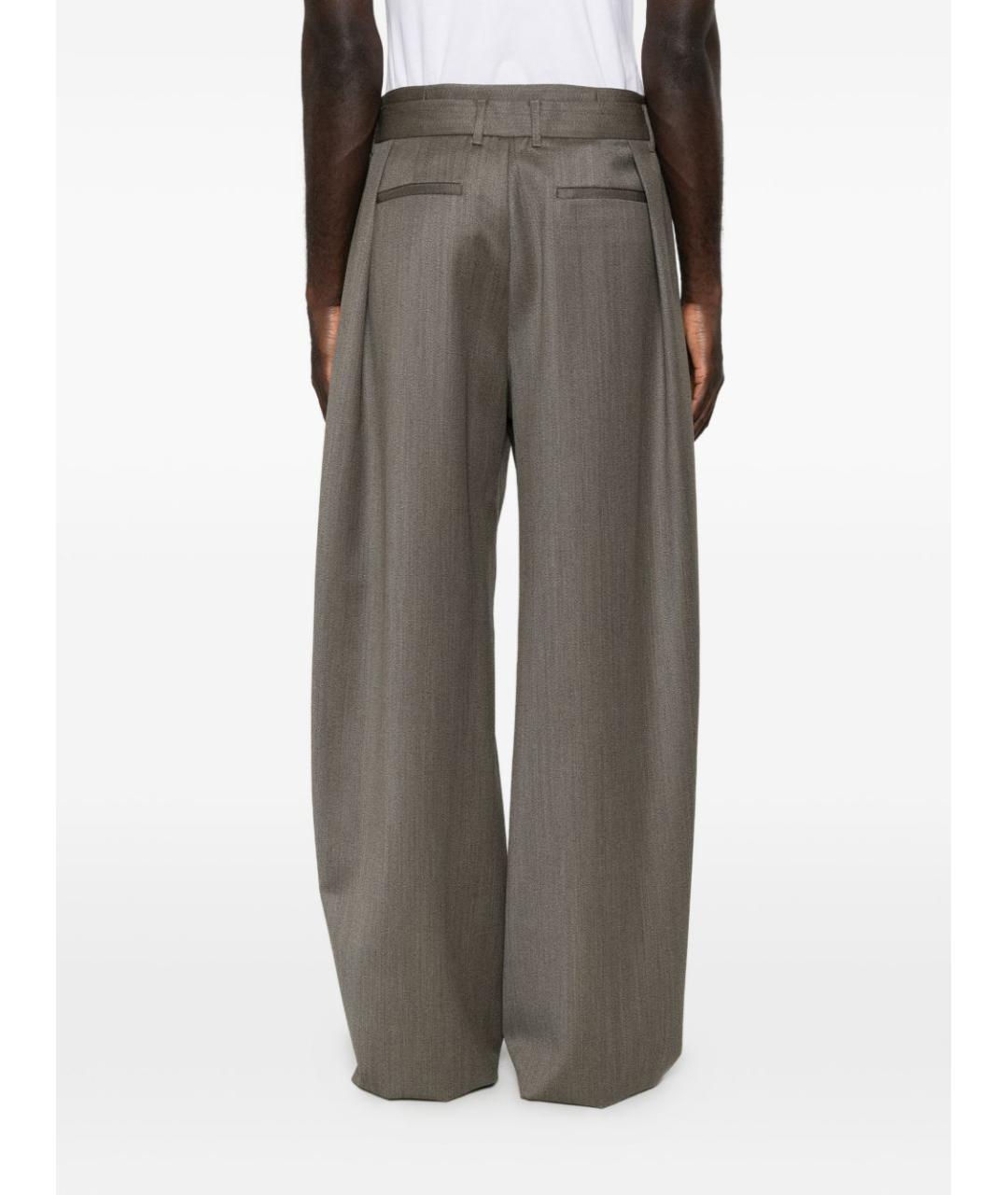 EMPORIO ARMANI Серые шерстяные повседневные брюки, фото 5