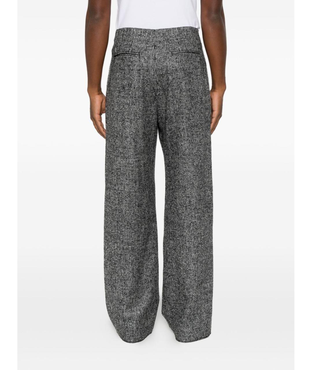 EMPORIO ARMANI Серые шерстяные повседневные брюки, фото 3