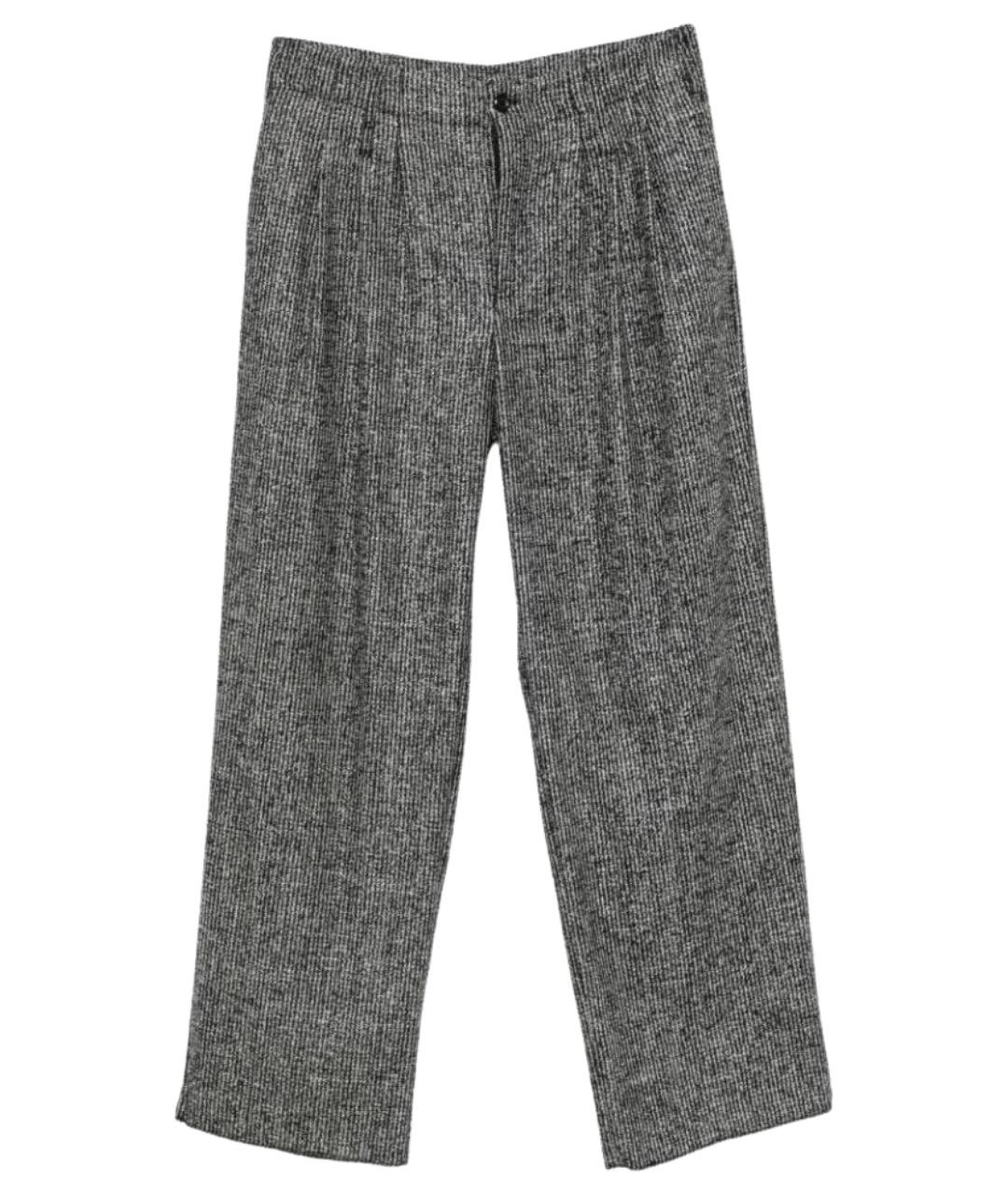 EMPORIO ARMANI Серые шерстяные повседневные брюки, фото 1