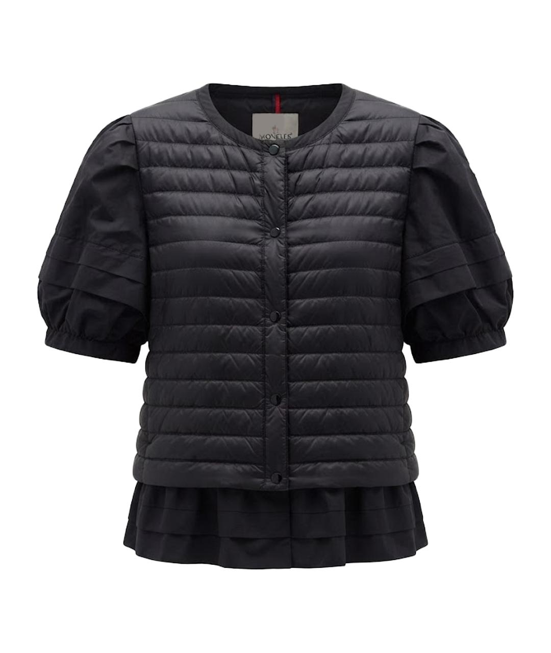 MONCLER Черный нейлоновый жилет, фото 1