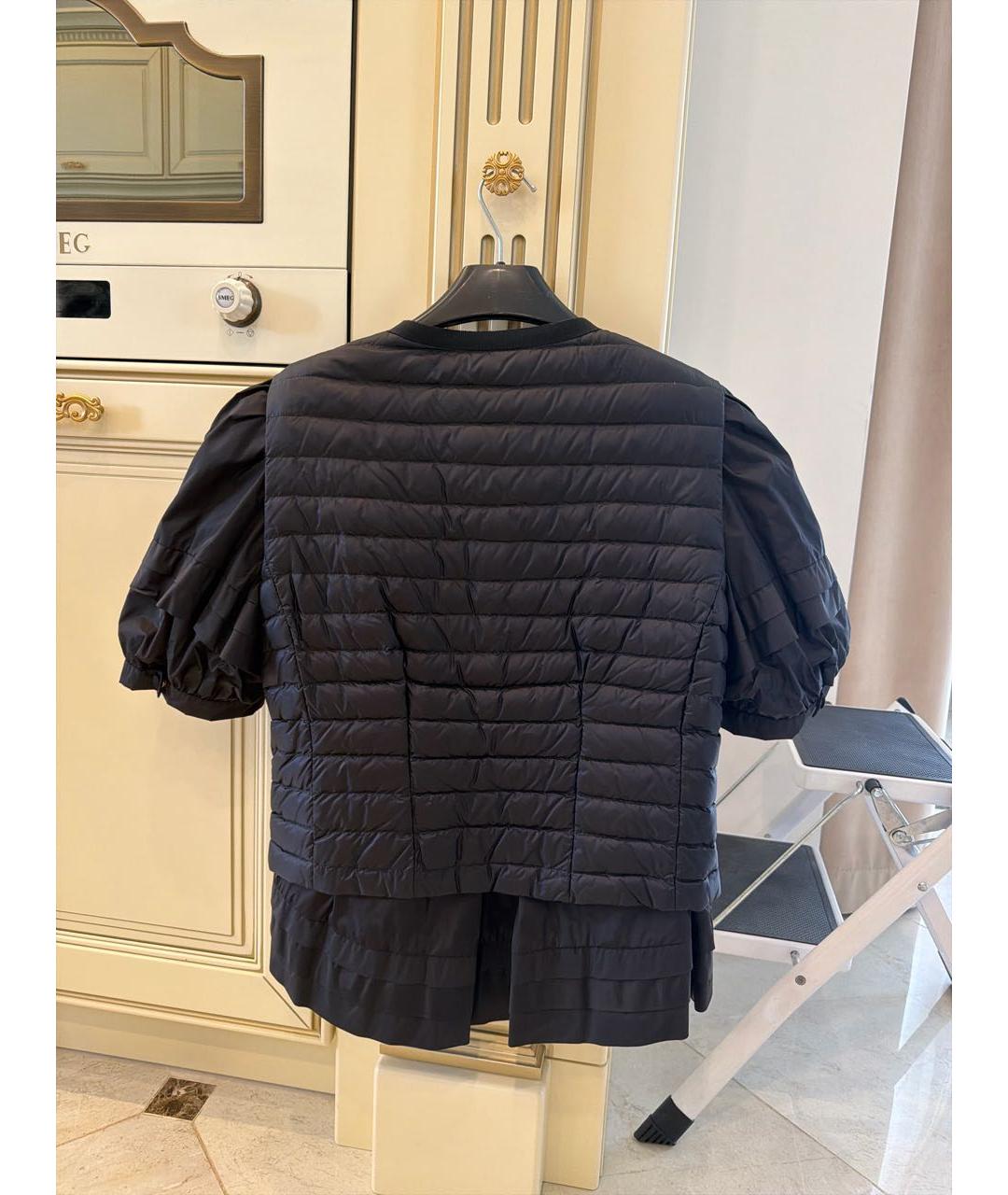 MONCLER Черный нейлоновый жилет, фото 2