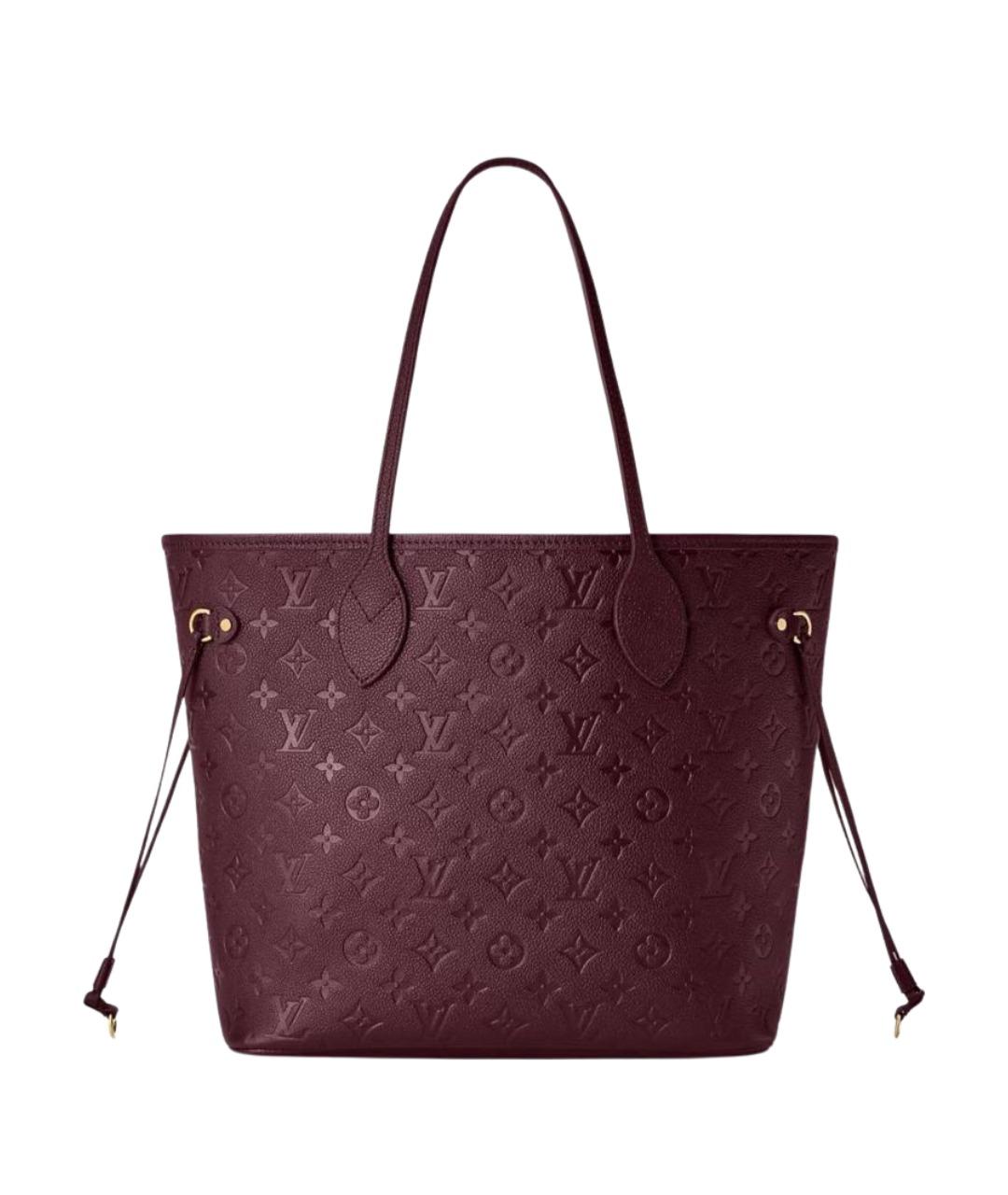LOUIS VUITTON Бордовая кожаная сумка тоут, фото 1