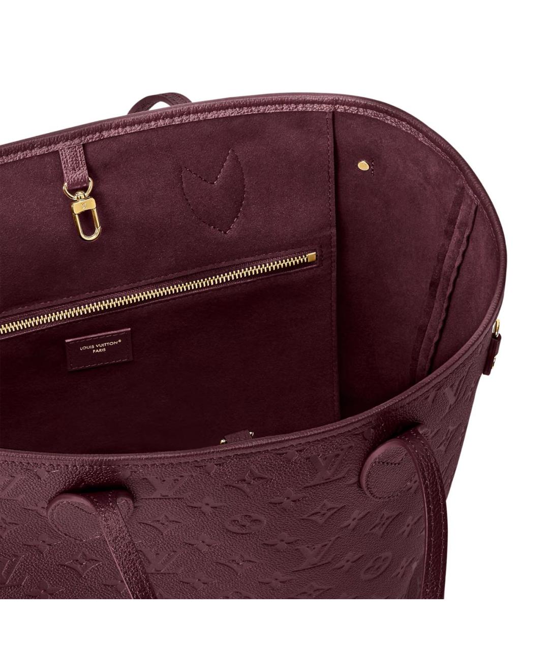 LOUIS VUITTON Бордовая кожаная сумка тоут, фото 4