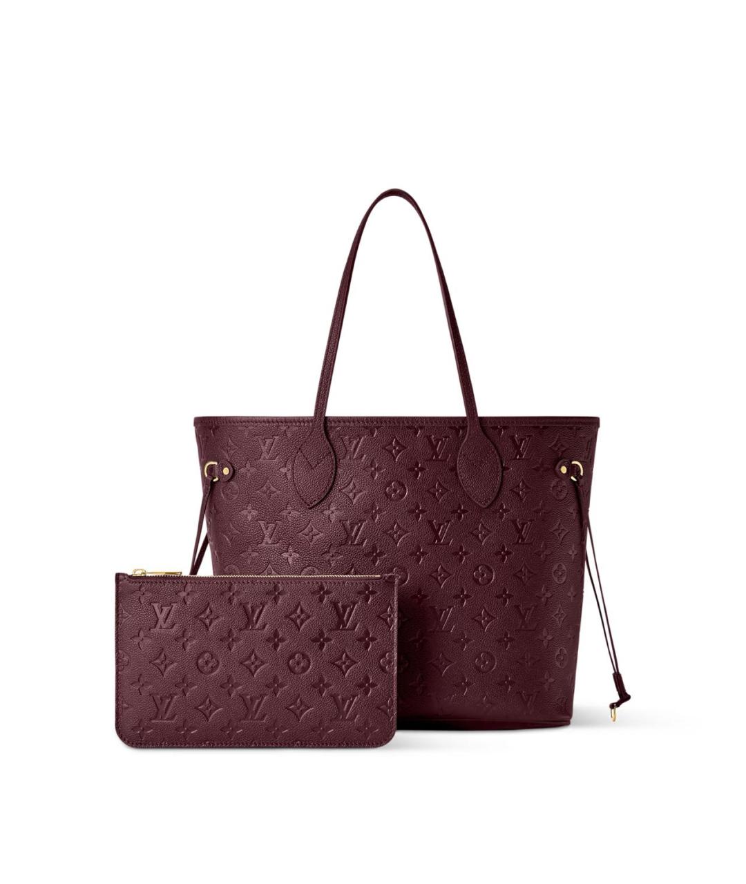 LOUIS VUITTON Бордовая кожаная сумка тоут, фото 5